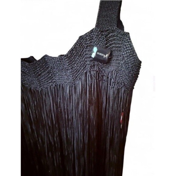 GUESS by Marciano Women's Black Fringe Tank Top Size Small Boho Y2K Festival New - Picture 2 of 3